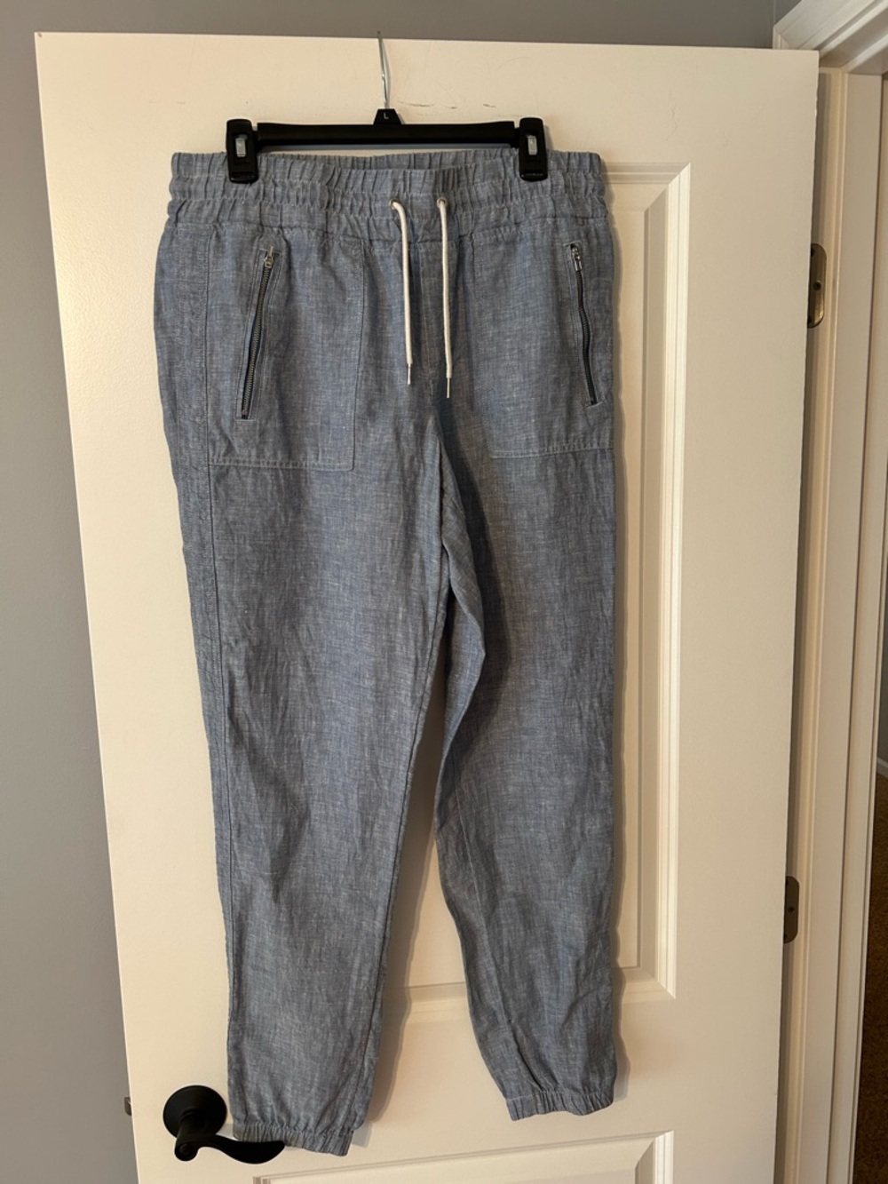 Women’s Athleta Blue Drawstring Linen Jogger Pants
